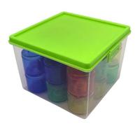 Fonowx 18 Pezzi Gioco di Impilamento Cilindrico | Plastica Trasparente, Chiodini Impilabili con Scatola, Impilabile, Cilindri da Impilare con Contenitore, Bambini Piccoli