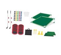 Fonowx 2 Pezzi Golf Putting Game Set Pieghevole per Bambini con Tavola Cornhole Palline Adesive Tappetino Golf Materiali Resistenti Acciaio E Tessuto Ad, Doppio Rack