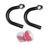 Fonowx 2 Pezzi Manubrio da Bici Barra Angolare Esterna Manopole Ausiliarie Estensione per Bicicletta Design Ergonomico Adatto per Ciclisti su Strada E, Nastro Manubrio Rosso