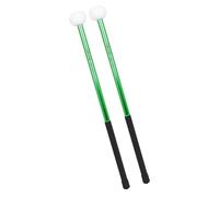 Fonowx 2x bacchette per tamburo con bacchette per timpani con testa in feltro, set di bastoncini per timpani con testa in feltro per tamburo Lotus, Verde