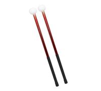 Fonowx 2x bacchette per tamburo con bacchette per timpani con testa in feltro, set di bastoncini per timpani con testa in feltro per tamburo Lotus, Rosso