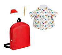 Fonowx 4 Pezzi Vestito per Statua di Oca Set di Abiti Creativi Decorazione per Scultura con Costume Stampato E Cappello Adatto per Cortile Ingresso E Feste