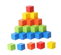 Fonowx 50 Pezzi Blocchi Matematici Costruzione Giocattoli Educativi in Legno per Apprendimento Adatti a Gioco Prescolare Casa, Colorato, M