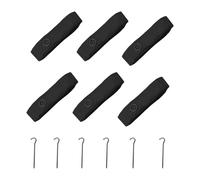 Fonowx 6 Pezzi Linee Volley Linee Confine Corde Segnapista Kit Marcatura Materiale Nylon Fissaggio a Terra Adatto per Allenamento Sport All'aperto, Nero