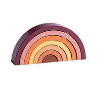 Fonowx 7 Pezzi Blocchi Arcobaleno Legno Puzzle Costruzione Gioco Educativo Coordinazione E Logica Adatto per Apprendimento Infanzia E Giochi Creati,