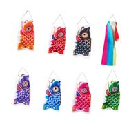 Fonowx 7 Pezzi di Banderuole a Forma di Carpa Colorate per Uso in Giardino E per Feste, con Nappa