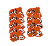 Fonowx 9 Pezzi Golf Iron Club Copertura Set Testa in Neoprene Resistente agli Urti Waterproof Numeri Grandi Visibili Protezione Antipolvere Adatto per Uomini, Arancia