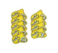 Fonowx 9 Pezzi Golf Iron Club Copertura Set Testa in Neoprene Resistente agli Urti Waterproof Numeri Grandi Visibili Protezione Antipolvere Adatto per Uomini, Giallo