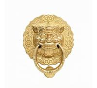 Fonowx a Testa in Ottone Retrò Piastra Decorativa Scolpita Decorativo Batacchio per Case Tradizionali, Androni, Oro