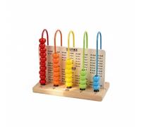 Fonowx Abaco Aritmetico Realizzato in Legno Palline Multicolore Tabella delle Formule Dispositivo di Calcolo a Cinque File Adatto a in età Prescolare Scuole Apprendimento