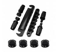 Fonowx Assieme Cordaio Stile LP Regolabile Fisso con Cordaio Separato Durevole per Sostituzione ti, Costruzioni Custom, Nero