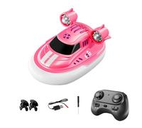 Fonowx Barca Telecomandata Giocattolo Mini RC con E Luci Realizzata in Pp Resistente Adatta a Bambini per Piscina Bagno Laghi Feste Compleanni, Rosa