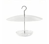 Fonowx Bird Feeder Cover Mangiatoia per Uccelli Sospesa con Vassoio Visibile Copertura Trasparente Contro Pioggia E Neve Asta in Metallo E Gancio a S Pulizia