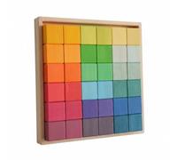 Fonowx Blocchi Costruzione Bambini Set Educativo Mattoncini Mosaico Legno Arcobaleno Apprendimento Precoce Colori Forme Sequenze Costruire Disfare Sviluppo, Arcobaleno