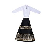 Fonowx Camicia E Abito Lungo in 1:6. Abbigliamento Realistico per Action Figure, Costumi E Bambole. Abbigliamento in Miniatura per Figure Femminili da, Nero