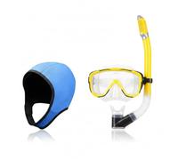 Fonowx Cappuccio da Neoprene con Sottogola Regolabile per Sport Acquatici. Maschera Subacquea con Lente in Vetro Temperato per Un Campo Visivo Nitido,