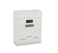 Fonowx Cassetta le con Serratura Combinazione Cassetta Lettere Scatola Metallo Durevole con Profilo Slim E Design Lineare Accesso Frontale Facile E Imtura, Bianco