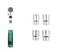 Fonowx Chiave a Cricchetto Ergonomica con Manico da 150 Mm E Testa Snodabile Compatta per in Acciaio al Cromo Vanadio per Manutenzione Ordinaria E Lavori Generali Nel Garage, Stile C