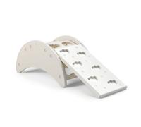 Fonowx Children Balance Bridge Arco Arrampicata Bambini Ponte Equilibrio Dondolo Scaffale Giocattolo Indoor in HDPE con, Bianco, Struttura Da Arrampicata A Luna + Tavola Da Arrampicata/Scivolo
