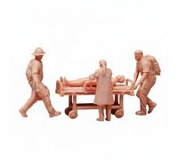 Fonowx Collezionabile Miniatura Figure Personaggi Diorama Intervento con Barella E in Resina Dipinta a Mano 1/64 Adatto per Collezionismo Tematico Plastici, Non Verniciato