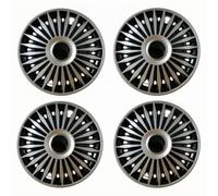 Fonowx Coprimozzo Auto con Design Radiale con Coprimozzo Centrale in Plastica con Motivo Interno Scuro con Anello Esterno a con Costruzione Liscia Adatto per Auto con Cerchi Standard,