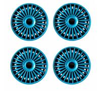 Fonowx Coprimozzo Auto con Design Radiale con Coprimozzo Centrale in Plastica con Motivo Interno Scuro con Anello Esterno a con Costruzione Liscia Adatto per Auto con Cerchi Standard, Azzurro Chiaro