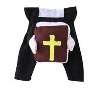 Fonowx Costume Halloween per Animali Domestici Abbigliamento Cosplay da Prete per Gatti E Cani in Poliestere Indumento per Travestimento Foto Ev, M