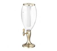 Fonowx Dispenser di Bevande Distributore Birra da Tavolo Illuminato Colonna Trasparente in Coperchio in Metallo E Base Coordinata per Servizio Intuitivo, Oro Champagne, Oro Champagne, 5L