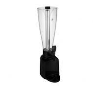 Fonowx Dispenser di Birra Commerciale Dispenser Birra Spillatore Contenitore Caraffa con Rubinetto Struttura Resistente in PC E Acciaio Look Elegante, Nero, Colonna Di Ghiaccio In Acciaio
