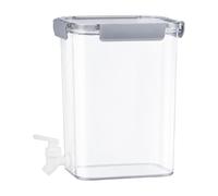 Fonowx Dispenser per Bevande da Frigorifero con Rubinetto Salvaspazio Dispenser D' Fredda Trasparente Grande Capacità per Famiglie, Grigio
