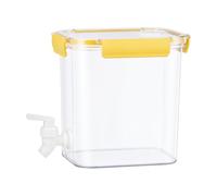 Fonowx Dispenser per Bevande da Frigorifero con Rubinetto Salvaspazio Dispenser D' Fredda Trasparente Grande Capacità per Famiglie, Giallo