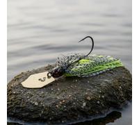 Fonowx Esca da Pesca Bladed Jig Artificiale Testina Realistica Occhi Stereoscopici Gonna Silicone Antincaglio Adatto per Pescatori Bass Acque Varie Cm, Nero+Giallo, 12G