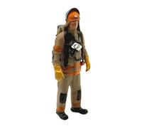 Fonowx Figura Tiny People Diorama Vigile del Fuoco Modello Accessorio Materiale PP Dipinto a Mano Aspetto Realistico Adatto per La Costruzione, Cappello Blu