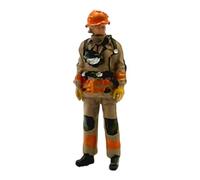 Fonowx Figura Tiny People Diorama Vigile del Fuoco Modello Accessorio Materiale PP Dipinto a Mano Aspetto Realistico Adatto per La Costruzione, Profilo Laterale