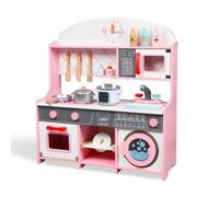 Fonowx Giocattolo Frigo Cucina con Pratiche E Scaffali Interni Visibili Elettrodomestico da Gioco con Maniglie in Legno E Pannello di Controllo Stile, Cucina Giapponese 909