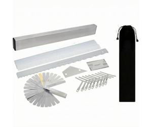 Fonowx Industrial Leveler Kit Attrezzi Chitarra Set Luthier Righello Dritto Livellatore Tasti Spessimetro Metallico Confezione Compatta 46x10x8cm 440g con Sacca Adatto per Trasporto Officina Concerti
