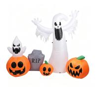 Fonowx Inflatable Pumpkin Figure Decorativo per Halloween con Spettri Bianchi E Zucca Arancione con Integrata Adatta per Ingresso di Casa