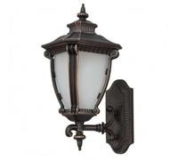 Fonowx Lampada da Parete da Esterno Applique Lanterna Lampione con Montaggio a Braccio Curvo Struttura in Metallo E Vetro, Montaggio A Parete, Luce Rivolta Verso L Alto