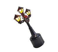 Fonowx Lampione Stradale Modello Illuminato Palo per Paesaggio Lanterna per Diorama Luce Ferroviaria Costruzione Durevole Adatto per Progetti di Modellismo, Tre Teste