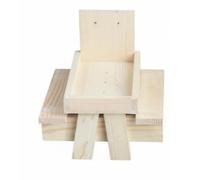 Fonowx Mangiatoia per Uccelli Mangiatoia Tavolo da Esterno Stazione per Fauna con Mini Legno Resistente Adatta a Balcone Cortile Giardino Patio, Legno, Senza Ombrello