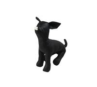 Fonowx Manichino per Cani in Pelle PU, Postura Seduta Grande Morbido Espositore per Abbigliamento per Animali Domestici Negozio di Animali Manichino Cane, Taglia S Nero