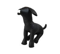 Fonowx Manichino per Cani in Pelle PU, Postura Seduta Grande Morbido Espositore per Abbigliamento per Animali Domestici Negozio di Animali Manichino Cane, Taglia M Nero