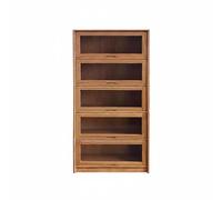 Fonowx Mini Armadietto in Miniatura Scaffale Vetrinetta Legno con Sportelli Facili da Aprire E Protezione dalla Polvere per, Ciliegio, Mobile A Cinque Strati Con Coperchio A Ribalta