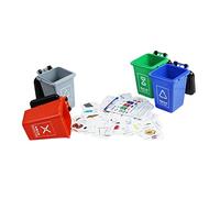 Fonowx Mini Gioco di Smistamento Rifiuti E Riciclo con 108 Carte per La Raccolta Differenziata E 4 Cestini per I Rifiuti, Grande