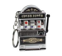 Fonowx Mini Slot Machine Portachiavi Ciondolo Frutta Slot Ciondolo Mini Gioco Arcade Giocattolo per Ragazze, Argent
