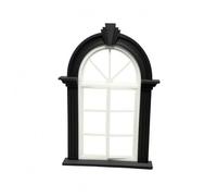 Fonowx Miniatura Cornice Finestra Modello Griglia Decorazione Tavolo Ornamento Materiale PLA Apertura Adatta per Scrivania Scaffali Angoli Esposizione Casa, Cornice Nera Con Griglia Bianca