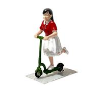 Fonowx Miniature di Persone, Figure Umane in Resina, Modelli per Diorama, Statuette Dipinte con Dettagli, Accessori Umani, Decorazioni Adatte per Plastici Fe, Ragazza Che Fa Skateboard