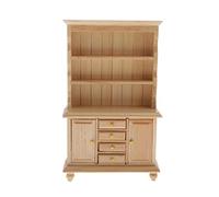 Fonowx Mobile Contenitore a 3 Ripiani per Casa delle Bambole in Miniatura in 1/12 - Accessori per Lavori Creativi, Colore del Legno, 9.8x4x16cm