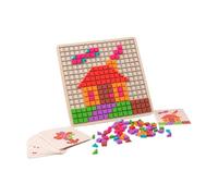 Fonowx Modello 3D in Legno Colorato Puzzle a Blocchi Geometrici in Legno to Gioco di Costruzione Modello per Apprendimento Prescolare