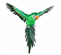 Fonowx Modello di Uccello Pappagallo Ornamentale Statua Realistica Struttura in Schiuma E Piume Fatto a Mano Adatto per Casa Decorazione Festa, Pappagallo Verde Con Ali Spiegate Da 45 Cm